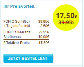 Sparen Sie bis 25. Dezember als Neukunde 22,45 EURO bei FONIC!